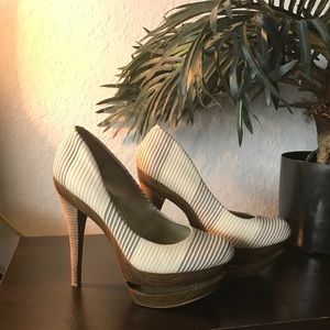 Jessica Simpson Stripe platform heels sz 7